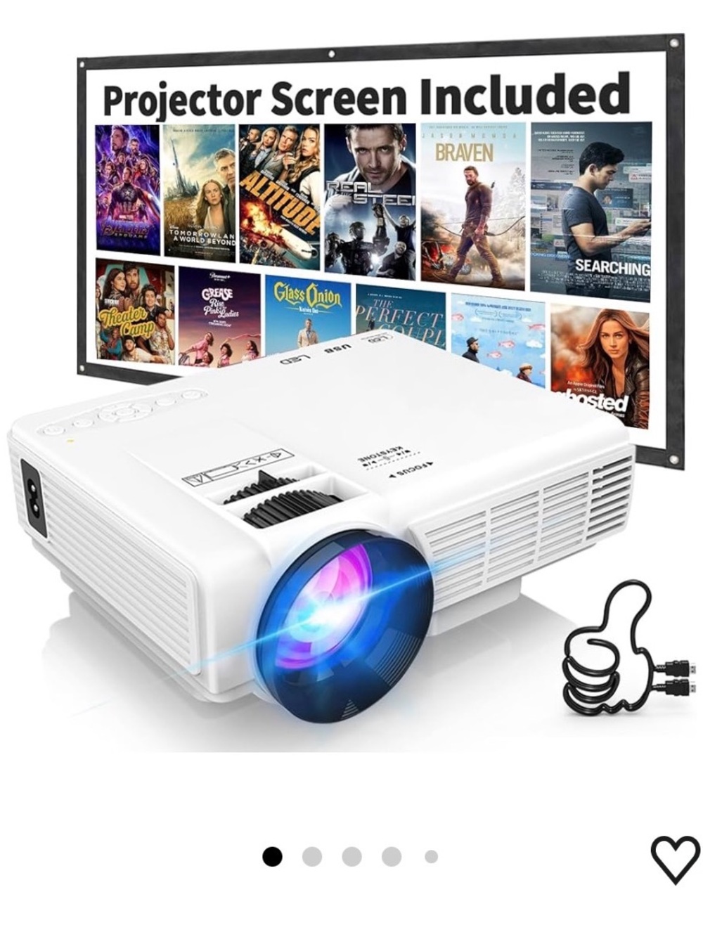 Native 1080P Projector, Mini Portable 4K